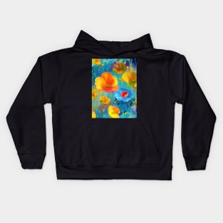 Rainbow flowers Kids Hoodie